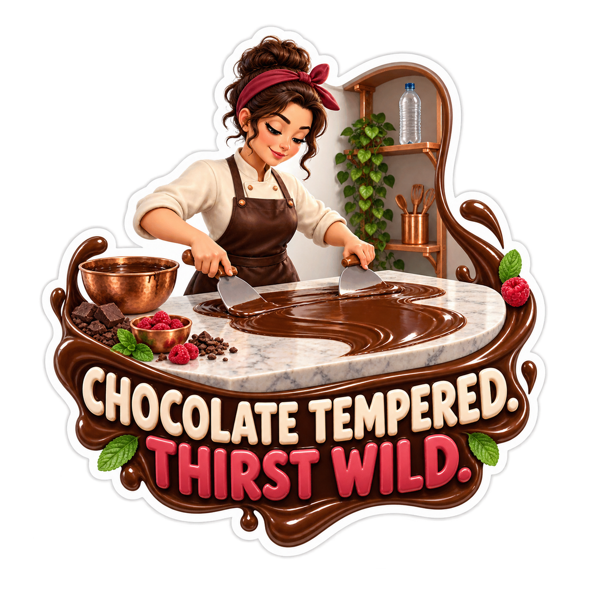 Chocolate Tempered Vinyl Sticker Decal