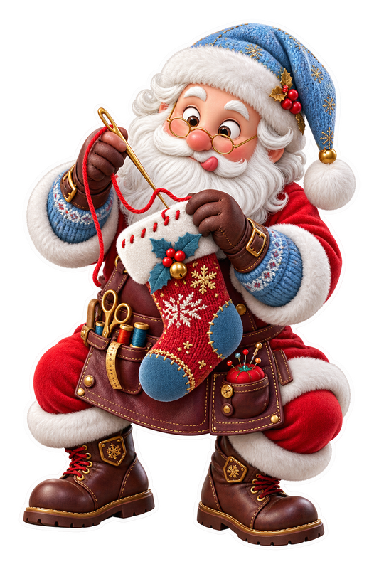 Santa Stocking Tailor Vinyl Sticker Decal