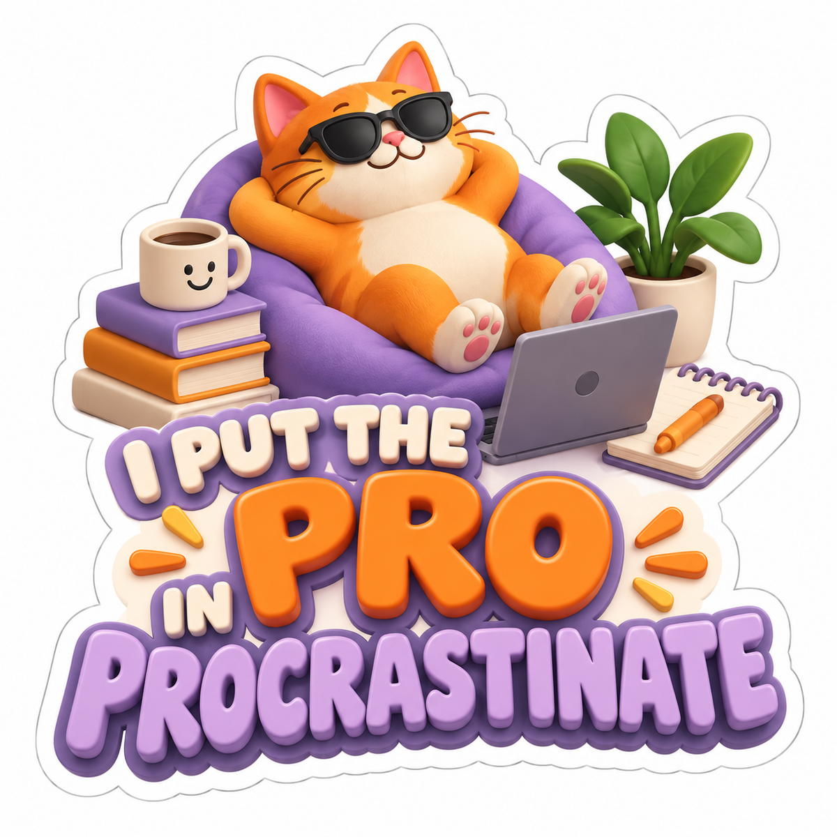 I Put The Pro In Procrastinate Vinyl Sticker Decal