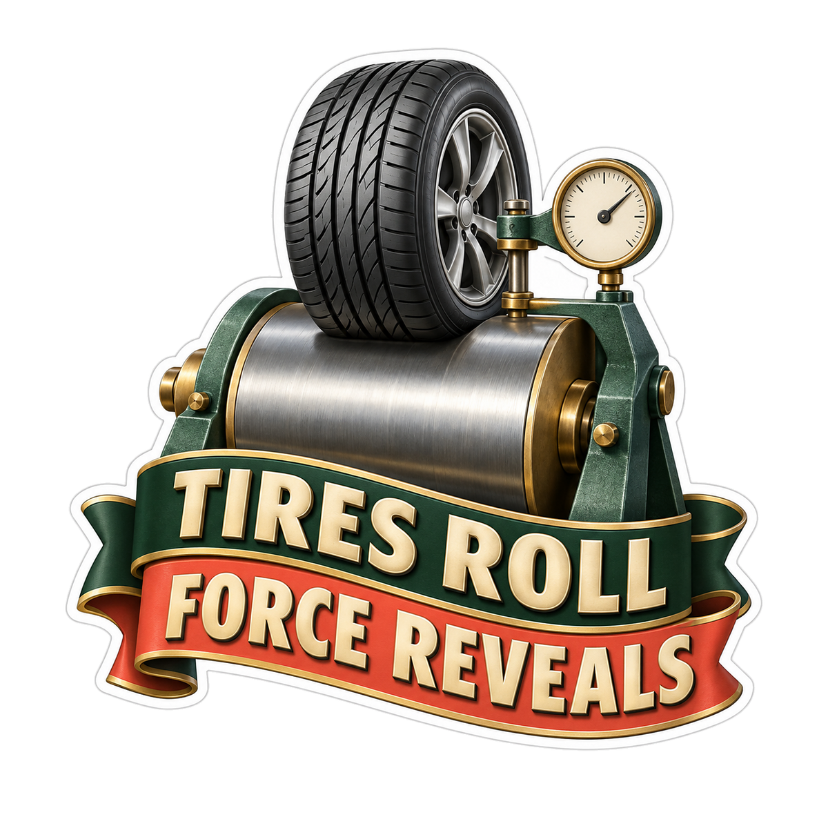 Tire Radial Force Variation Roller Vinyl Sticker Decal