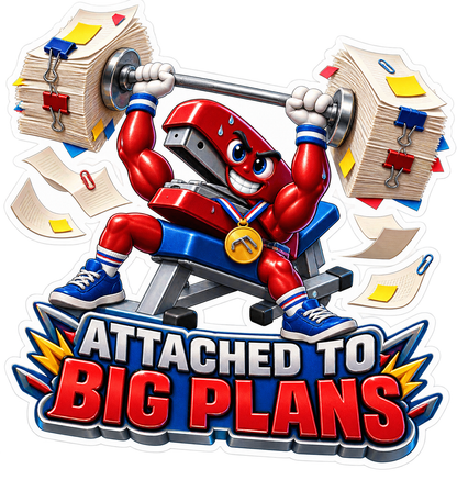 Attached Big Plans Stapler Vinyl Sticker Decal