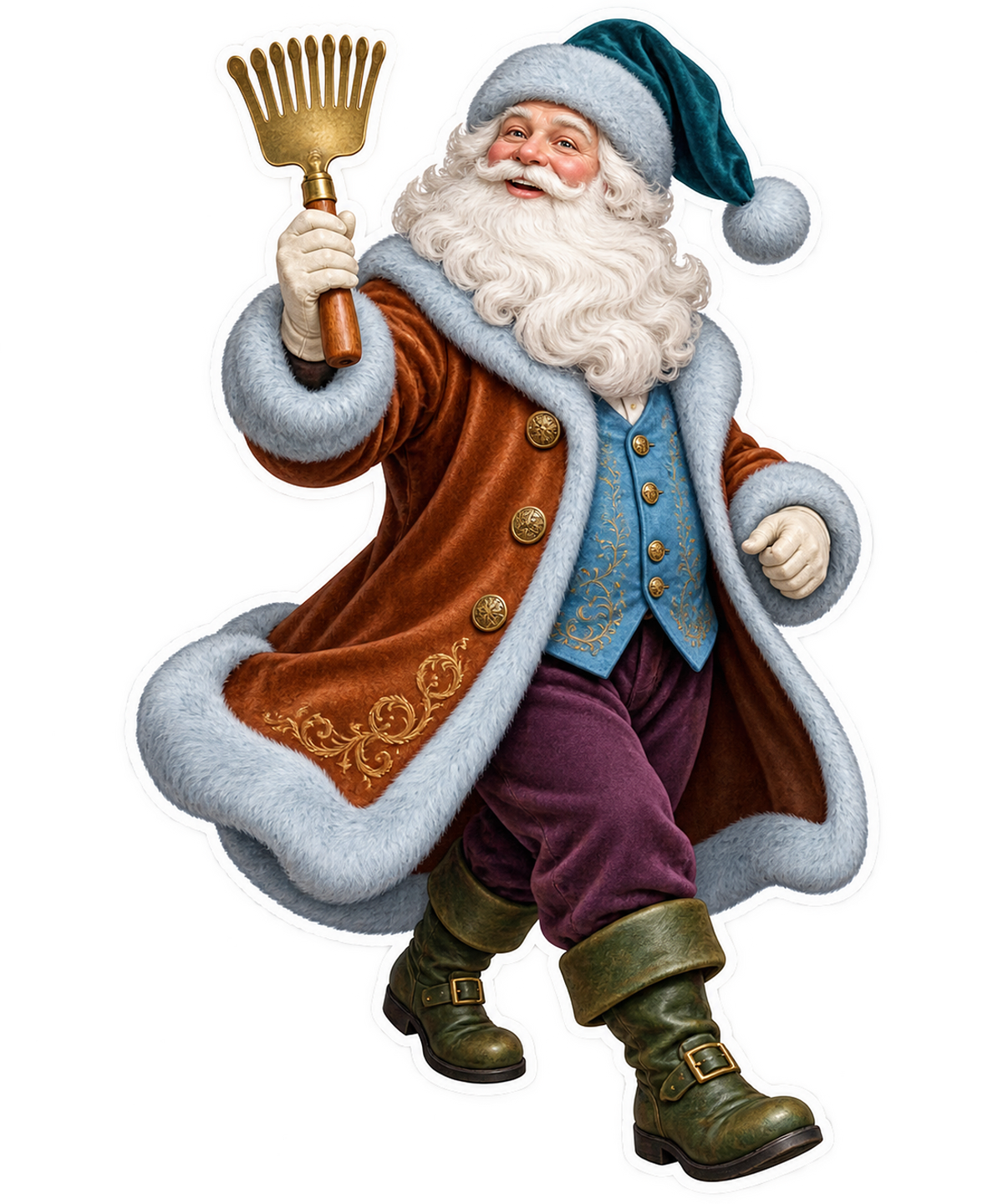 Santa Antique Brass Ribbon Crimping Comb Vinyl Sticker Decal
