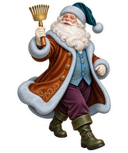 Santa Antique Brass Ribbon Crimping Comb Vinyl Sticker Decal
