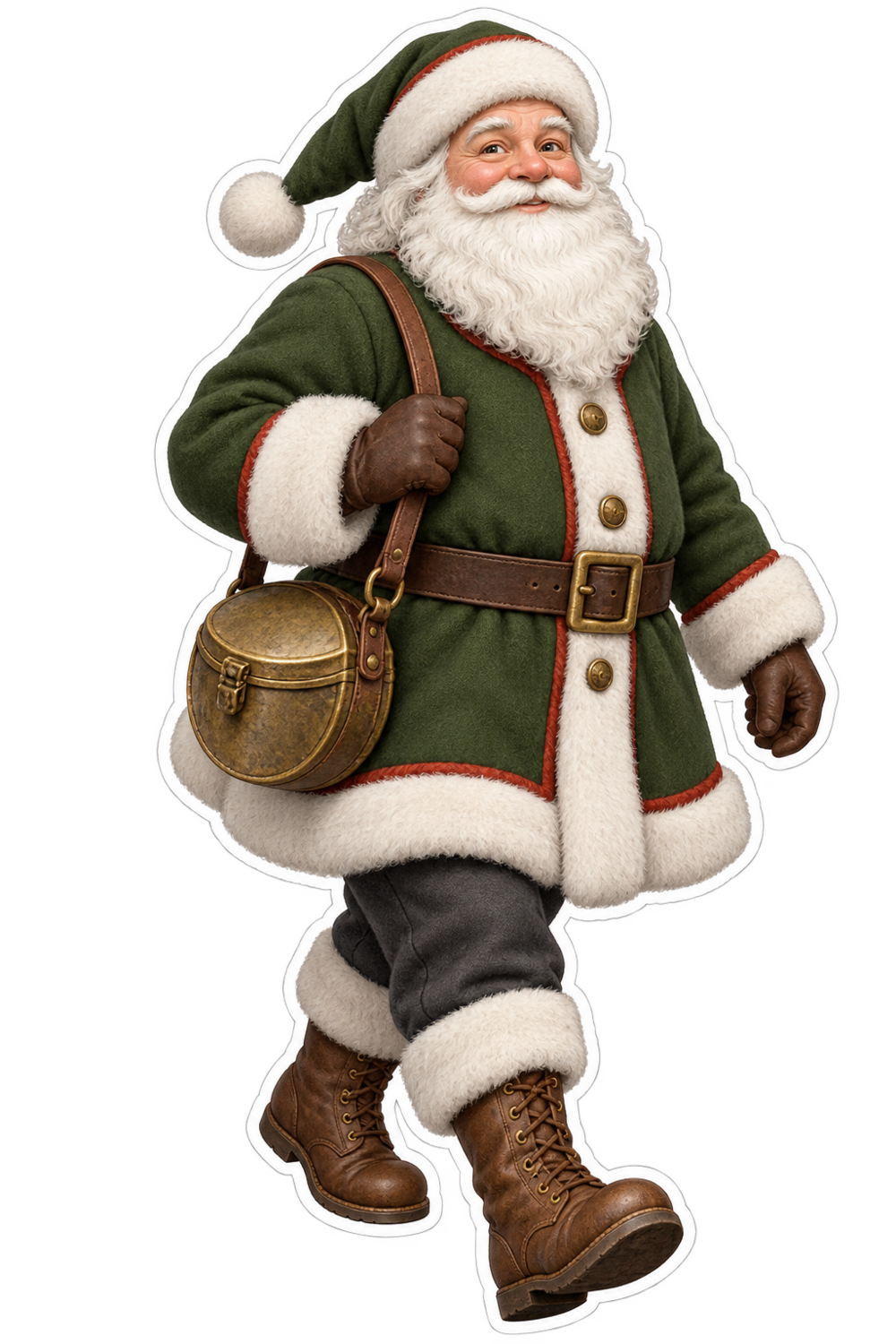 Santa Antique Brass Railway Signal Detonator Case Vinyl Sticker Decal