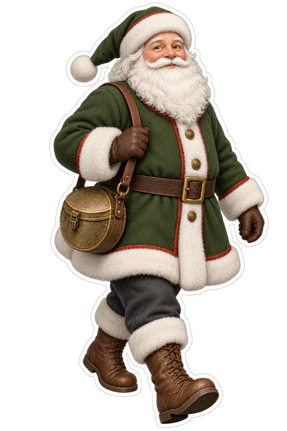 Santa Antique Brass Railway Signal Detonator Case Vinyl Sticker Decal