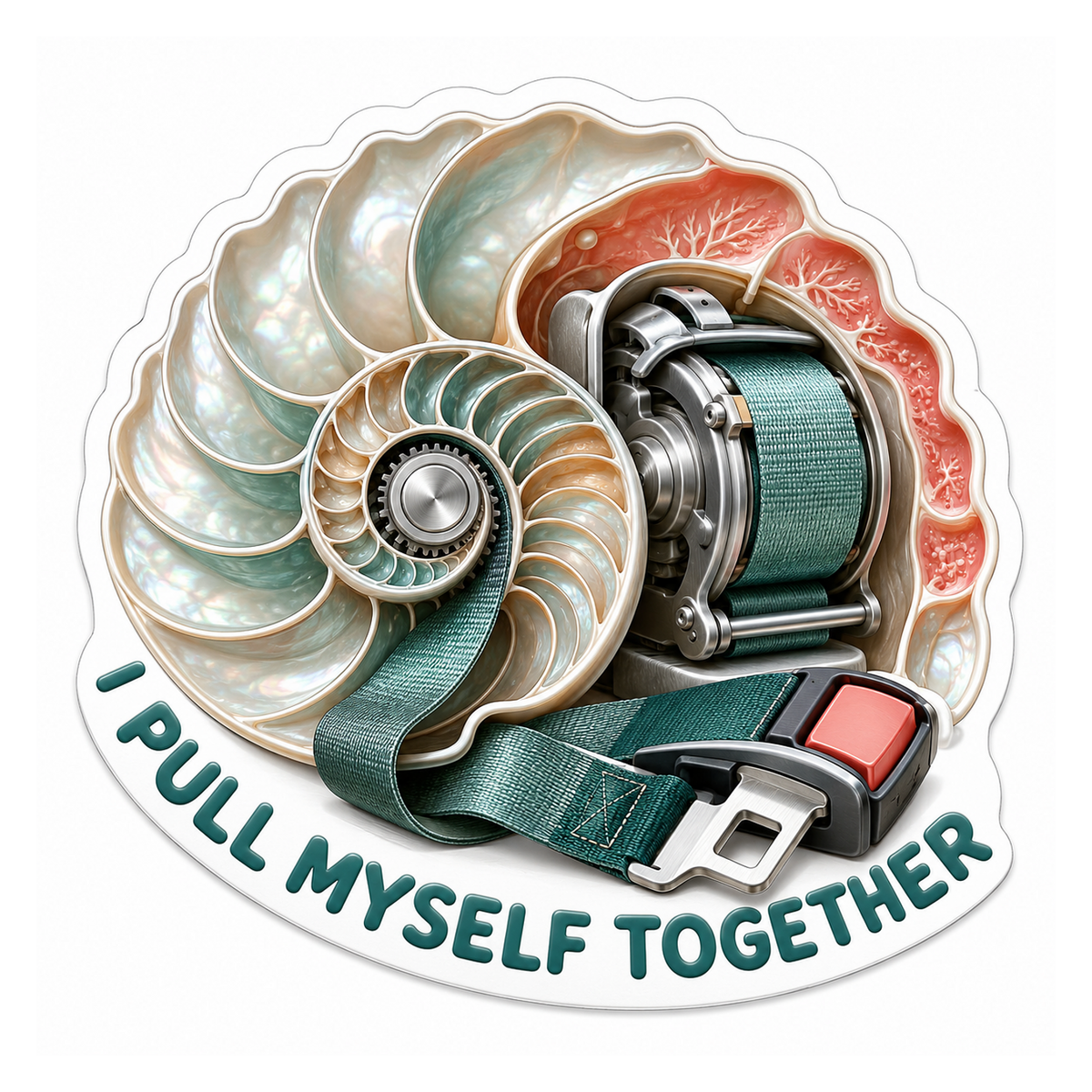 Seat Belt Retractor Nautilus Shell Vinyl Sticker Decal