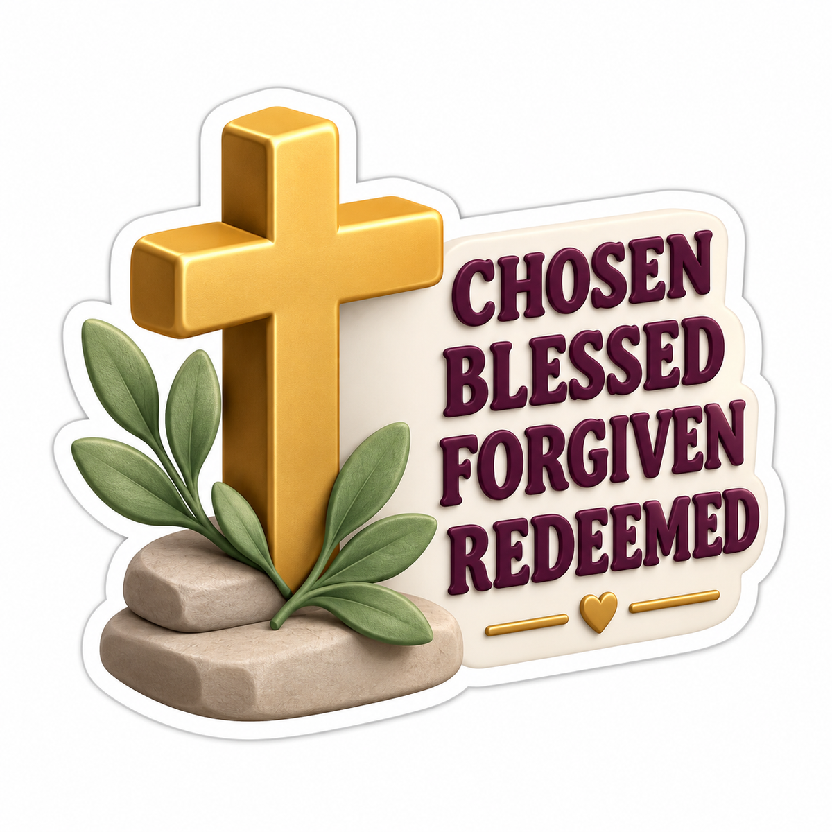 Chosen Blessed Forgiven Redeemed Vinyl Sticker Decal