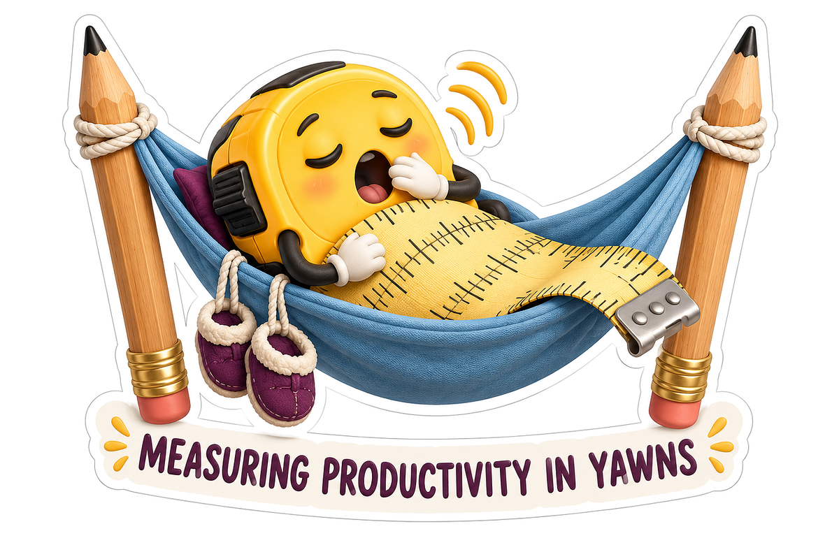Measuring Productivity Yawns Tape Vinyl Sticker Decal