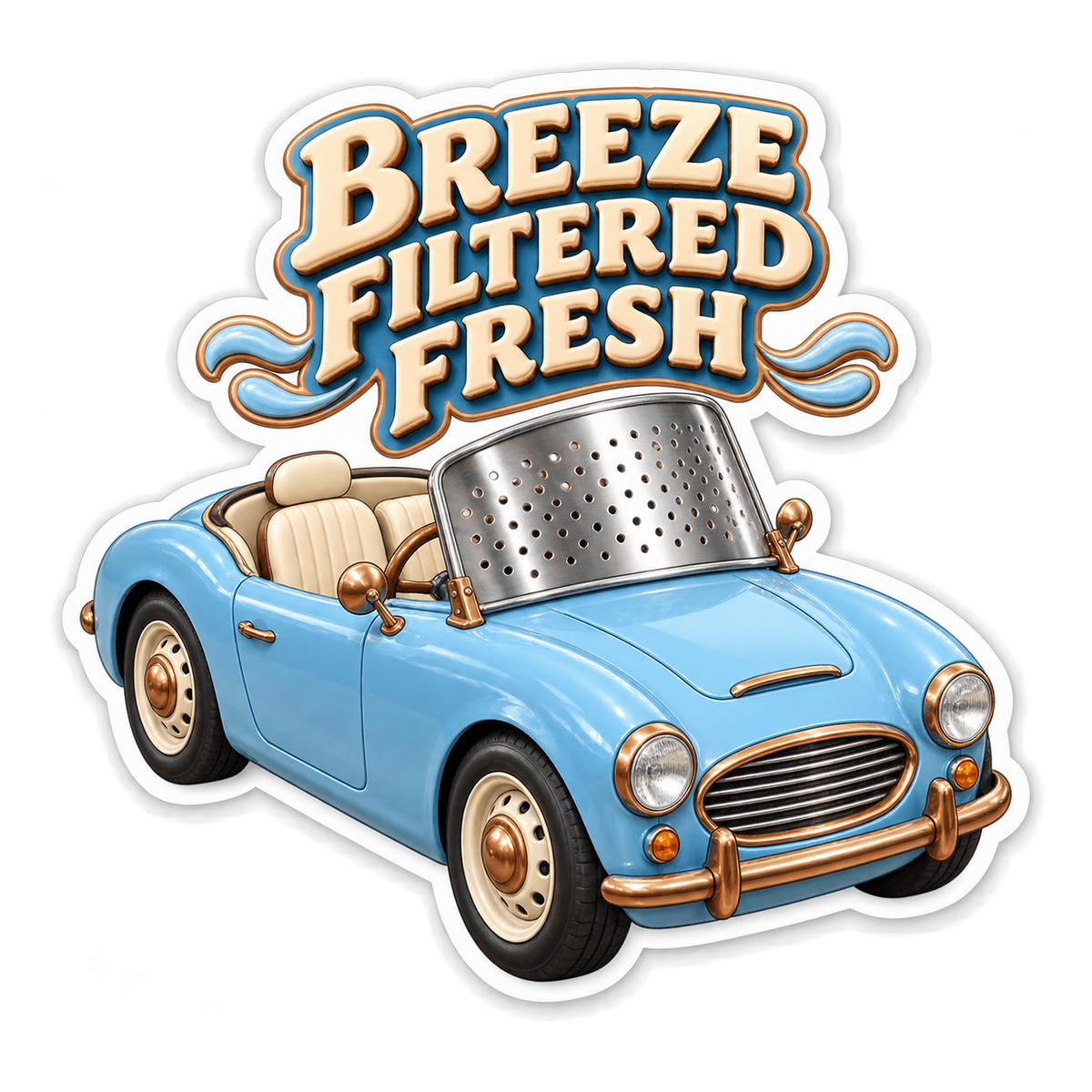 Breeze Filtered Fresh Colander Roadster Vinyl Sticker Decal