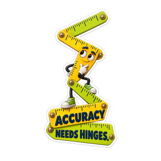 Accuracy Needs Hinges Vinyl Sticker Decal