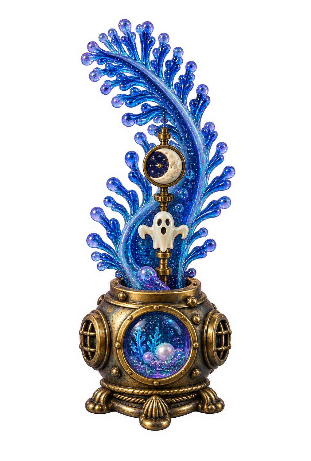 Cobalt Glass Sea Pen Haunted Music Box Diver Vinyl Sticker Decal