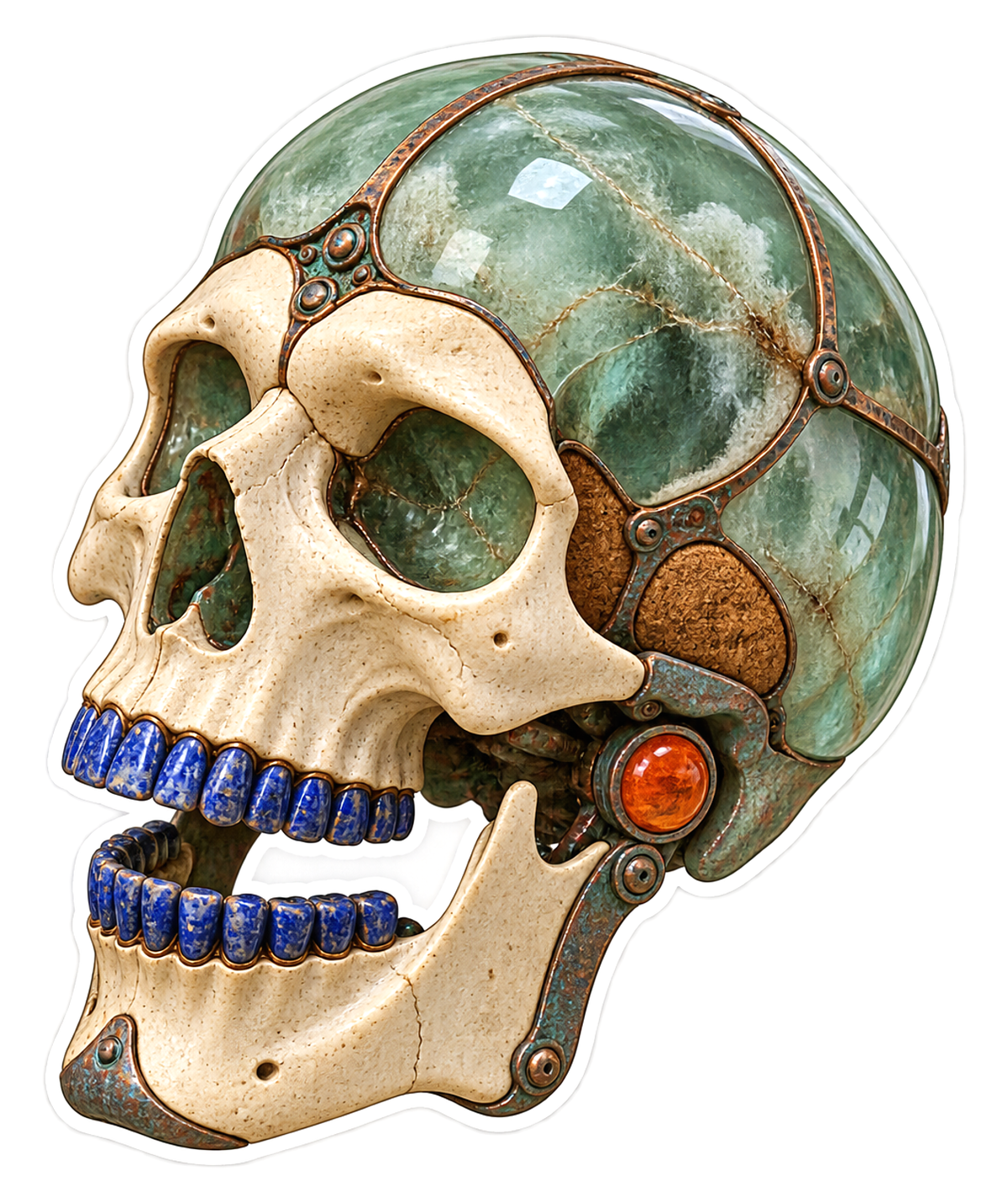 Original Celadon Limestone Lapis Skull Vinyl Sticker Decal