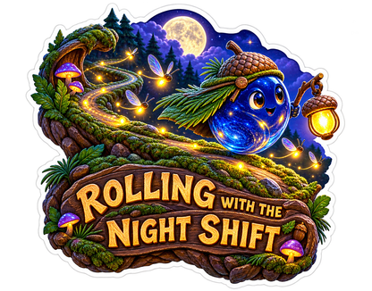 Rolling With the Night Shift Blue Marble Vinyl Sticker Decal