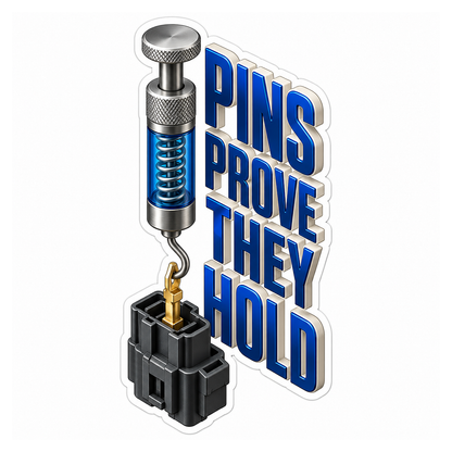 Connector Pin Retention Tester Vinyl Sticker Decal