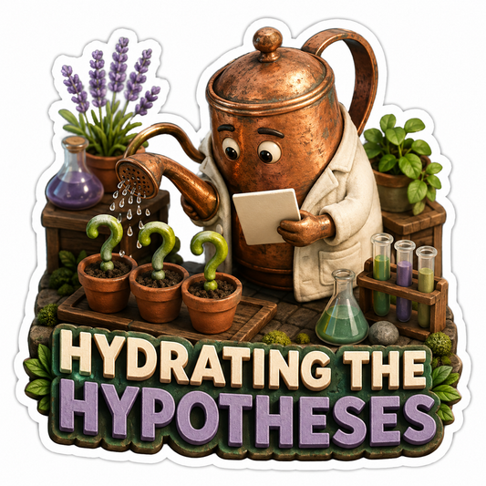 Hydrating Hypotheses Watering Can Vinyl Sticker Decal