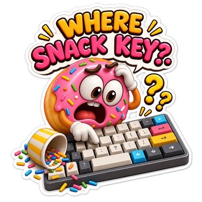 Where Snack Key Donut at Keyboard Vinyl Sticker Decal
