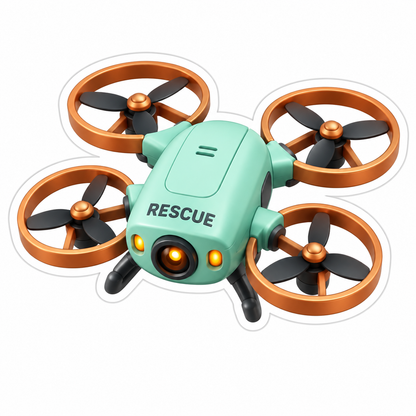 Mint Rescue Quadcopter Copper Guards Vinyl Sticker Decal