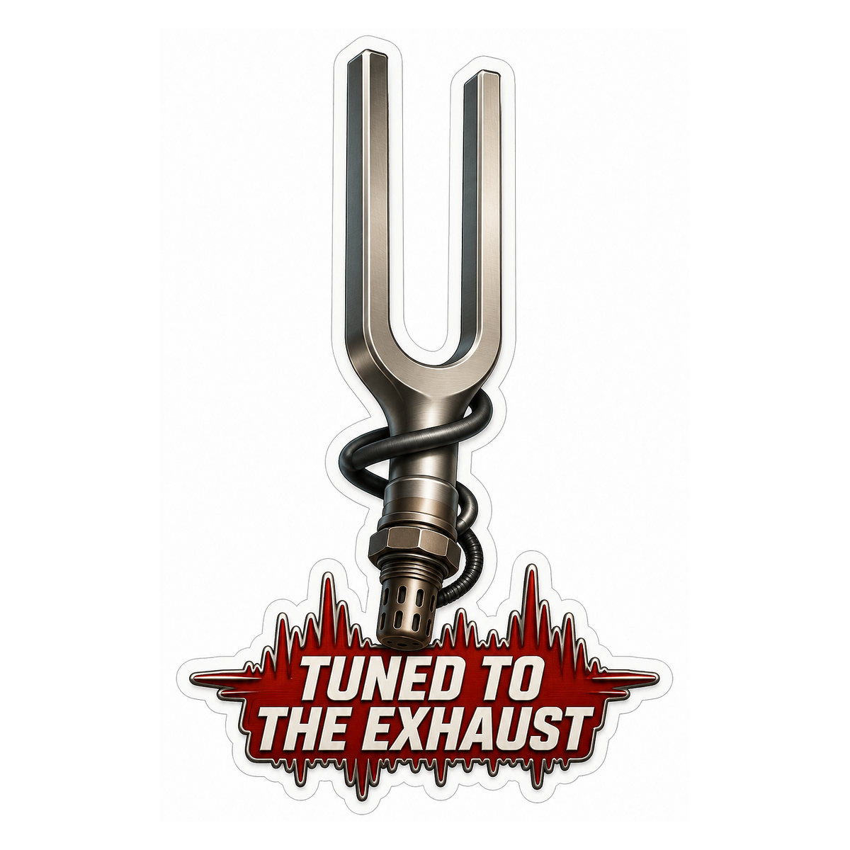 Oxygen Sensor Tuning Fork Vinyl Sticker Decal