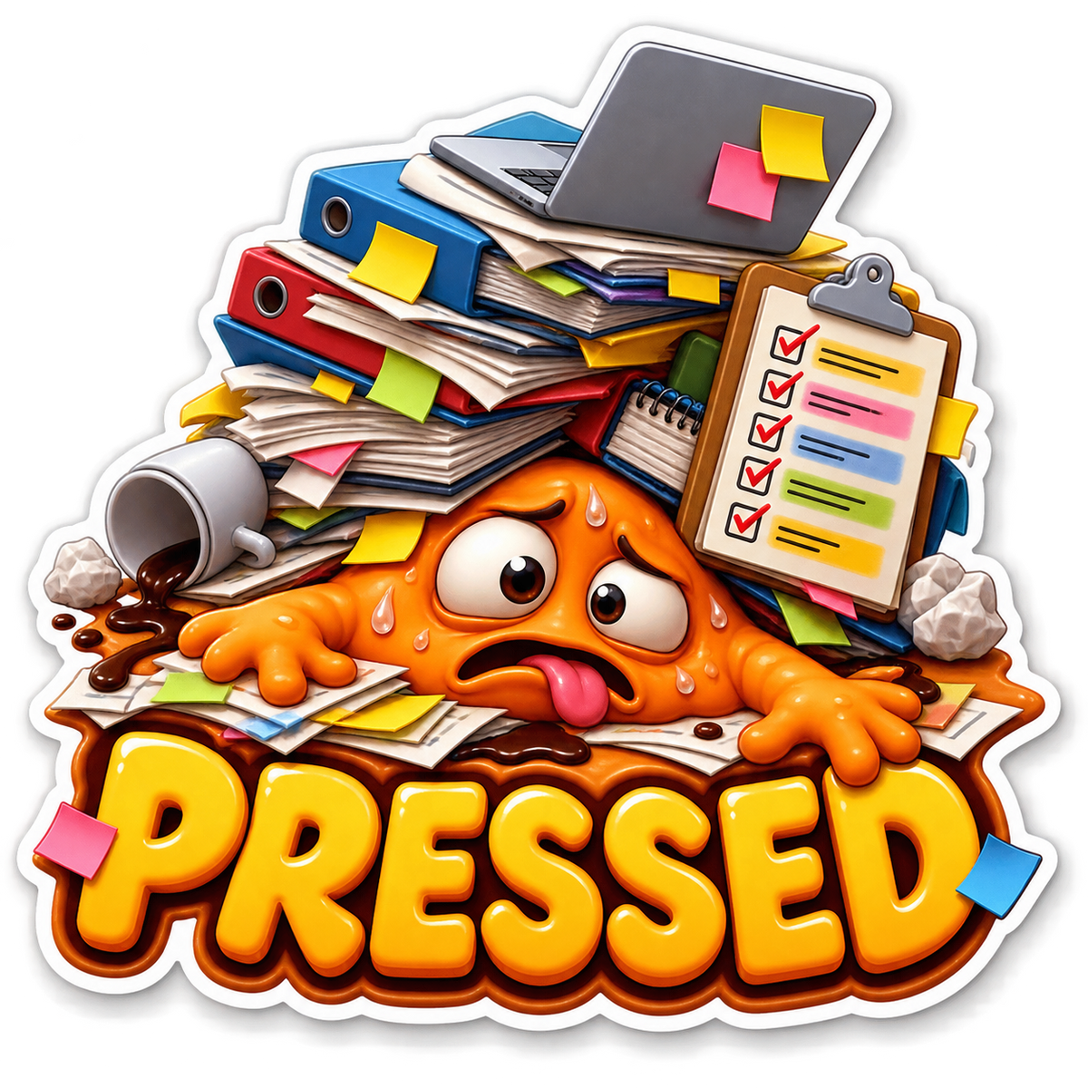 Pressed Orange under Books and Laptop Vinyl Sticker Decal