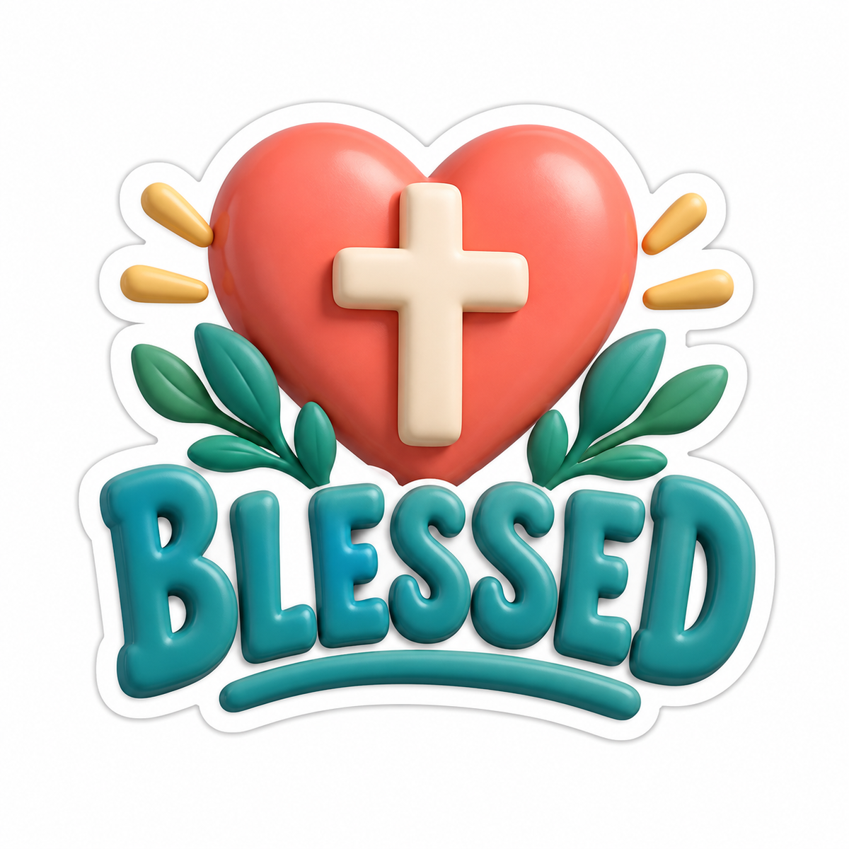 Blessed Coral Cream Vinyl Sticker Decal