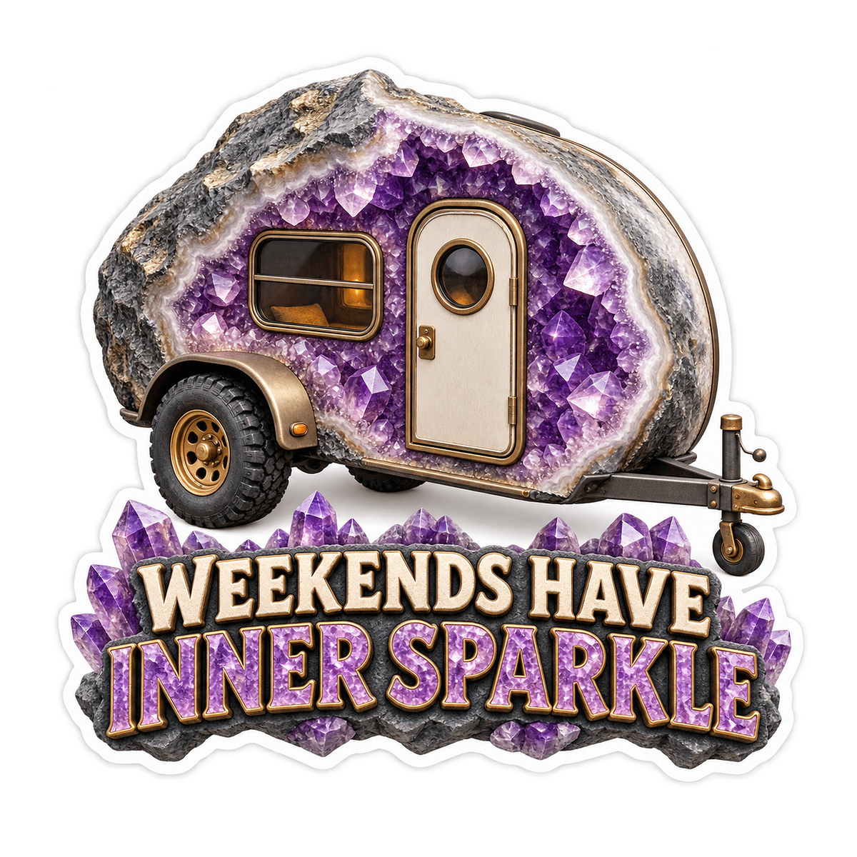 Weekends Have Inner Sparkle Vinyl Sticker Decal