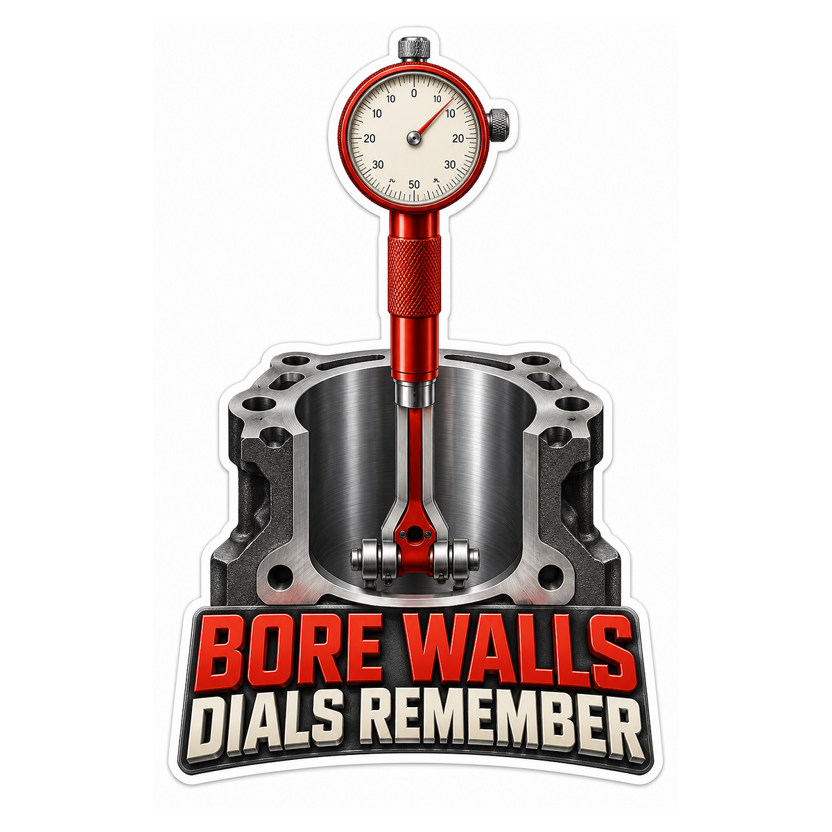 Cylinder Bore Dial Gauge Vinyl Sticker Decal