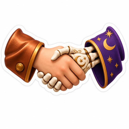 Human Hand And Decorative Skeleton Hand Shaking Vinyl Sticker Decal