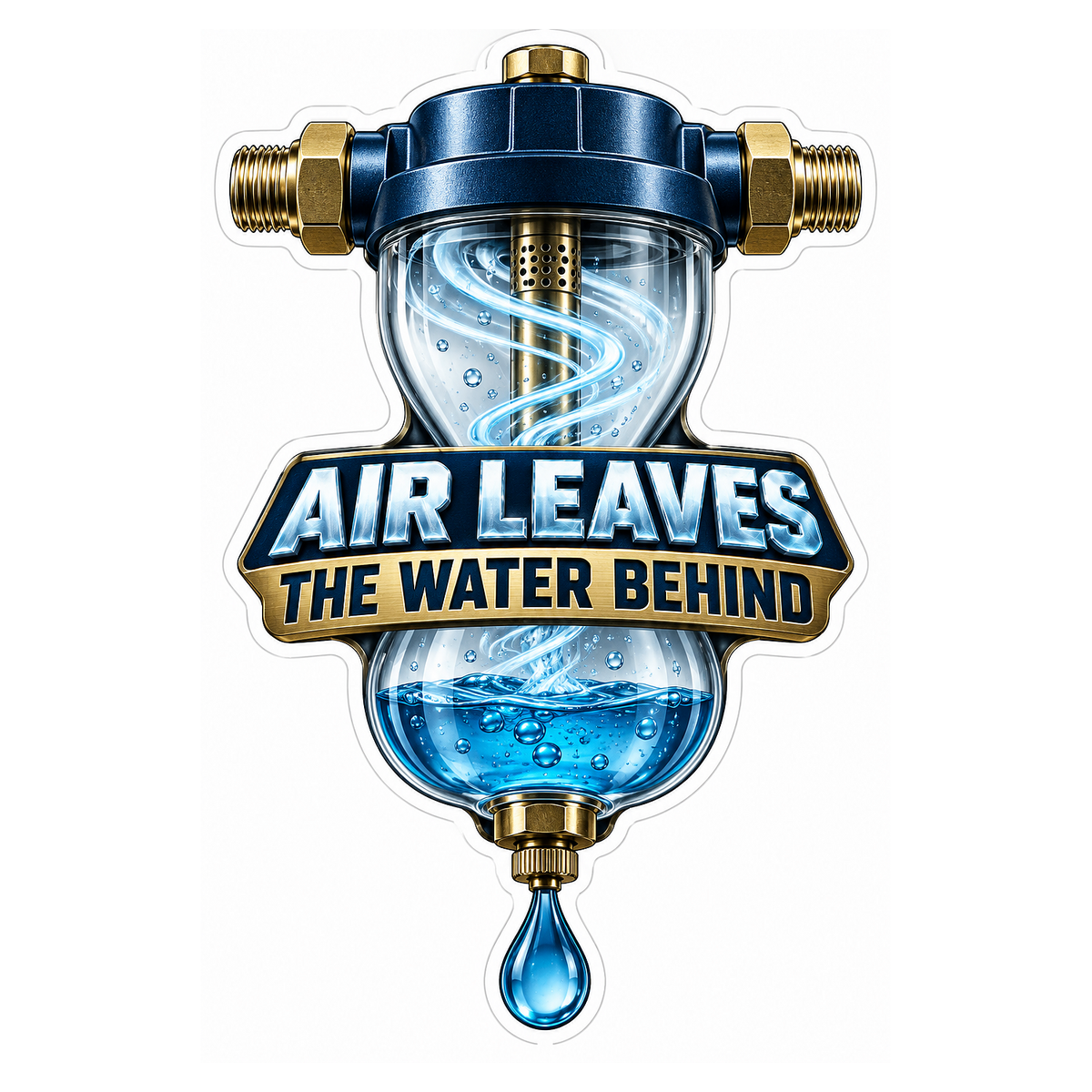 Compressed Air Line Water Separator Bowl Vinyl Sticker Decal