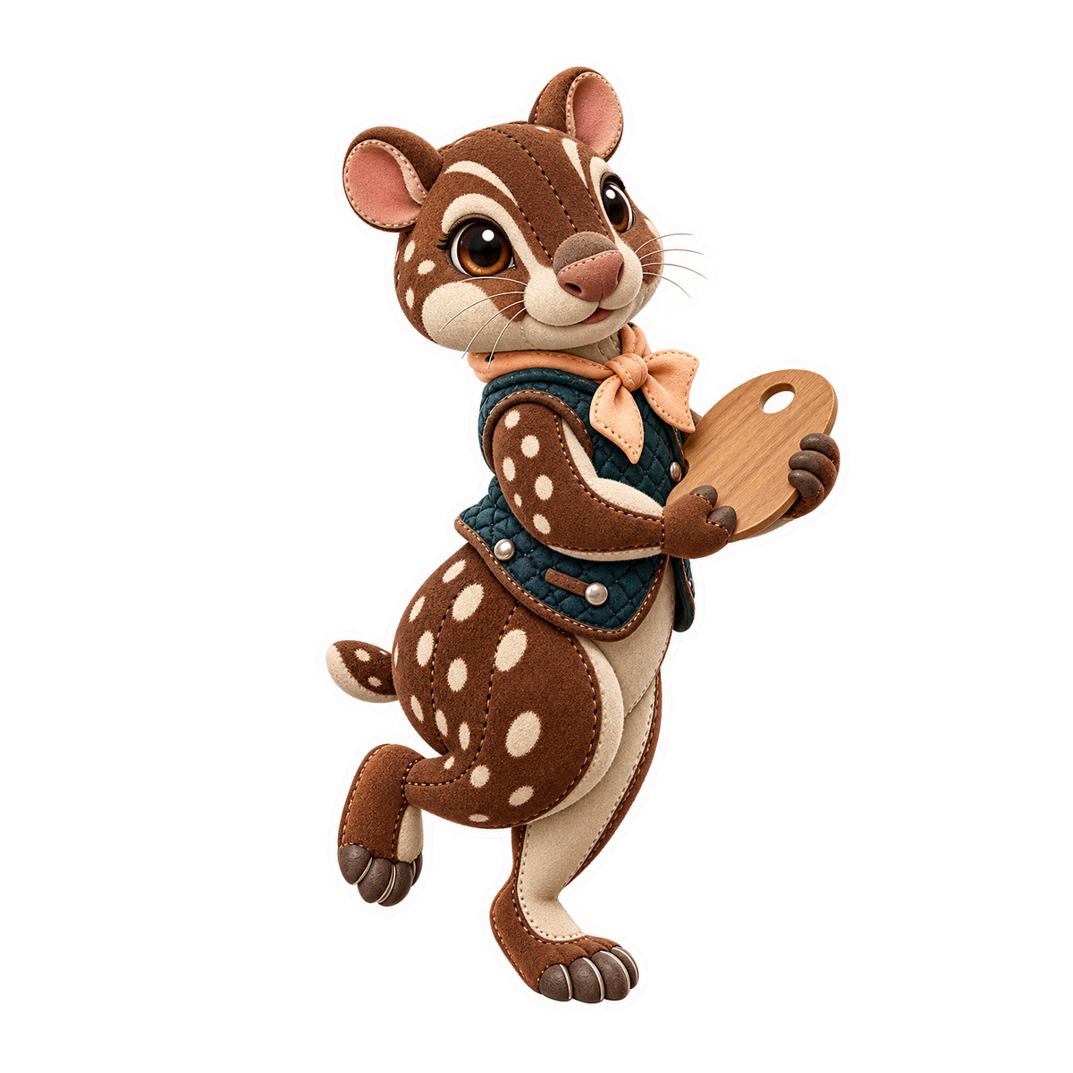 Punched Suede Paca Gingerbread Icing Palette Vinyl Sticker Decal