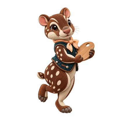 Punched Suede Paca Gingerbread Icing Palette Vinyl Sticker Decal