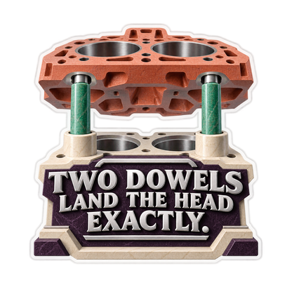 Cylinder Head Locating Dowels Vinyl Sticker Decal