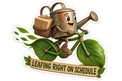 Leafing Right on Schedule Watering Can Vinyl Sticker Decal