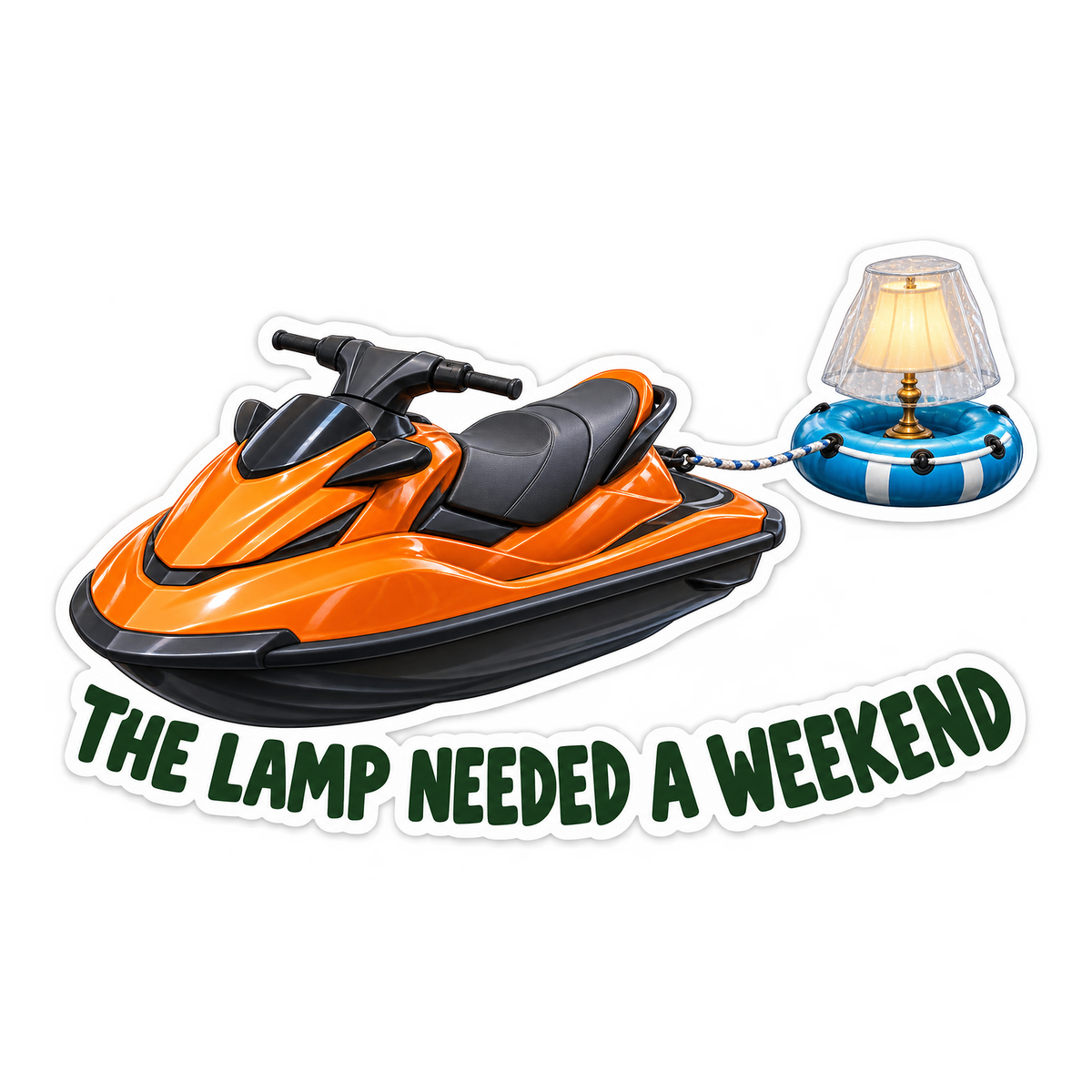 Lamp Needed Weekend Watercraft Vinyl Sticker Decal