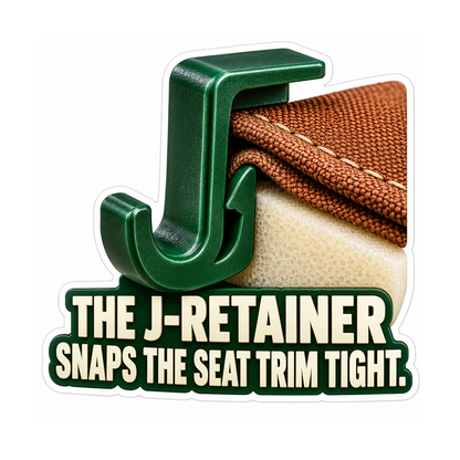 Seat Trim J Retainer Vinyl Sticker Decal