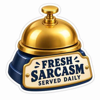 Fresh Sarcasm Served Daily Gold Cream Vinyl Sticker Decal