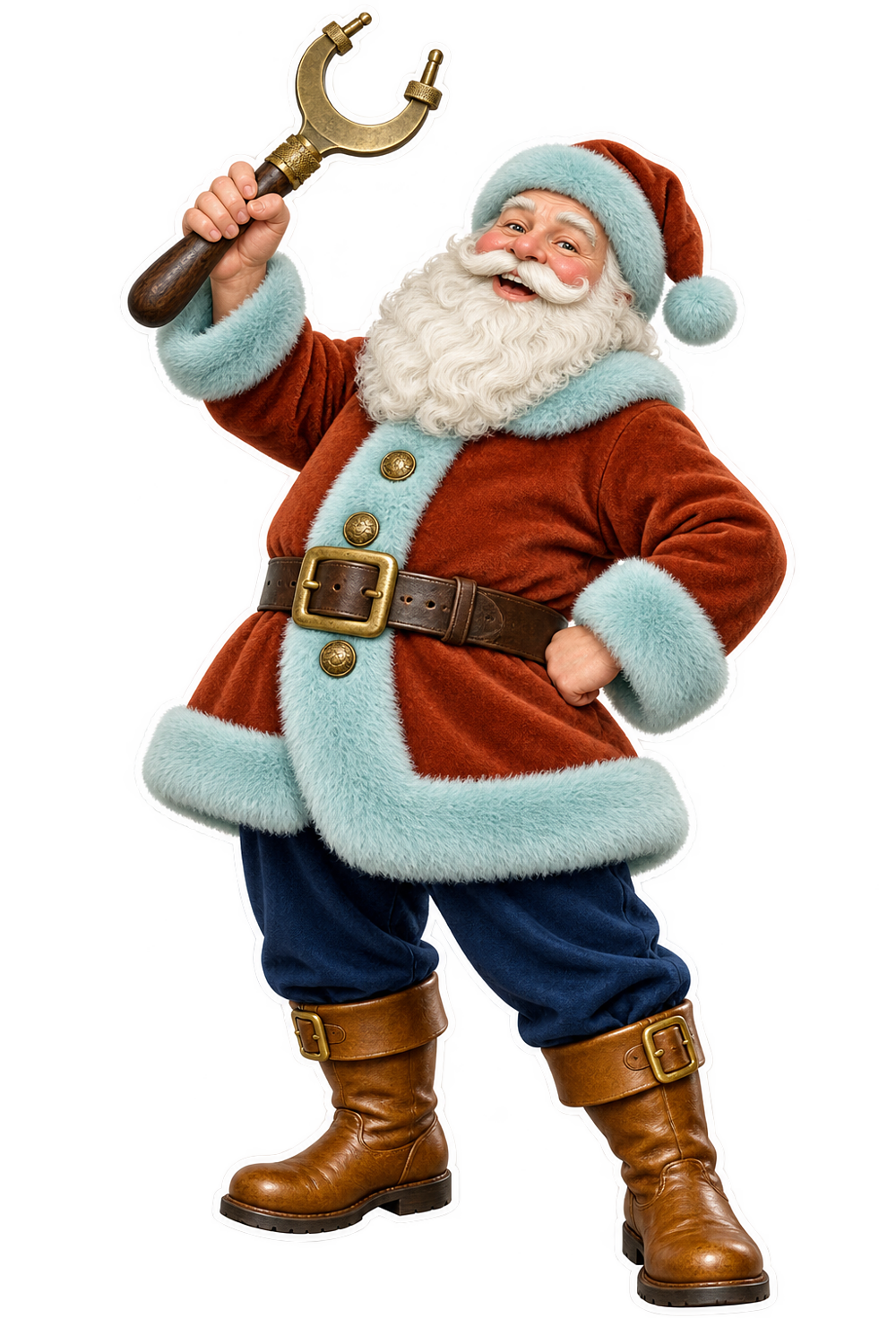 Santa Antique Brass Telescope Lens Cell Spanner Vinyl Sticker Decal