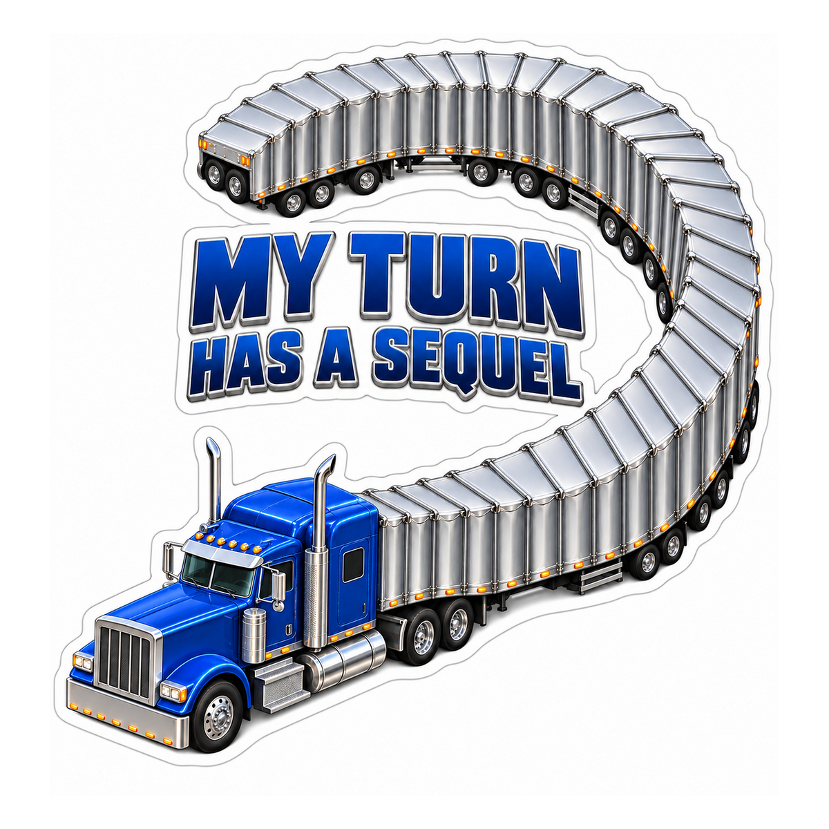 Semitruck Turn Sequel Vinyl Sticker Decal