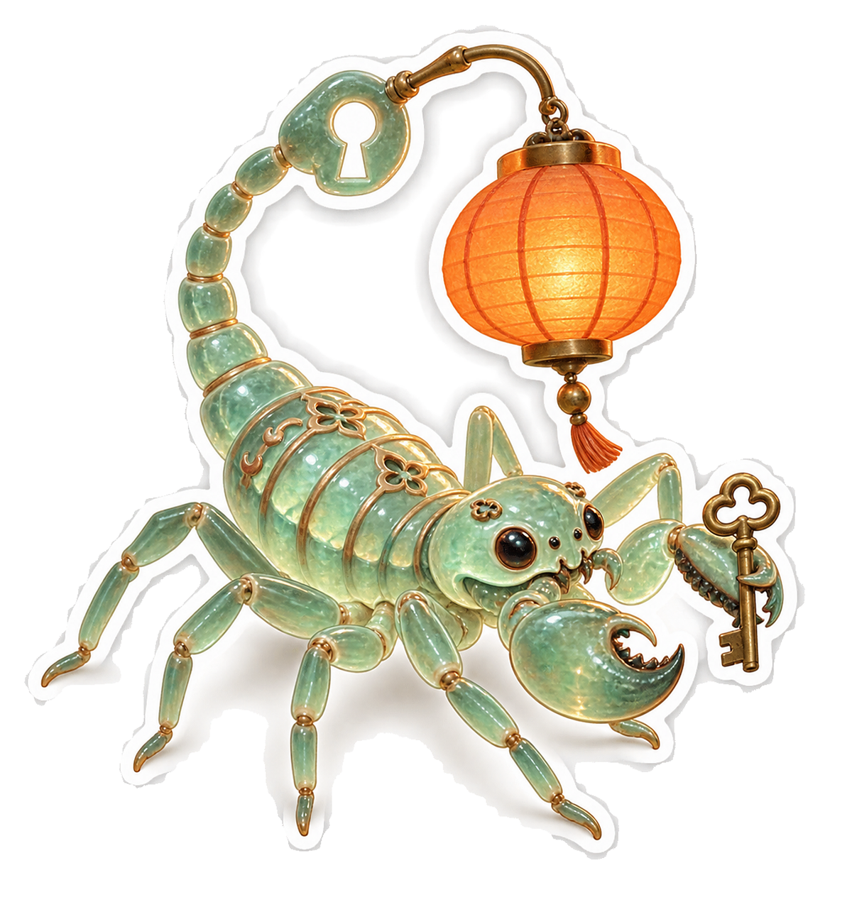 Glazed Mint Vinegaroon Ghost Lantern Locksmith Vinyl Sticker Decal