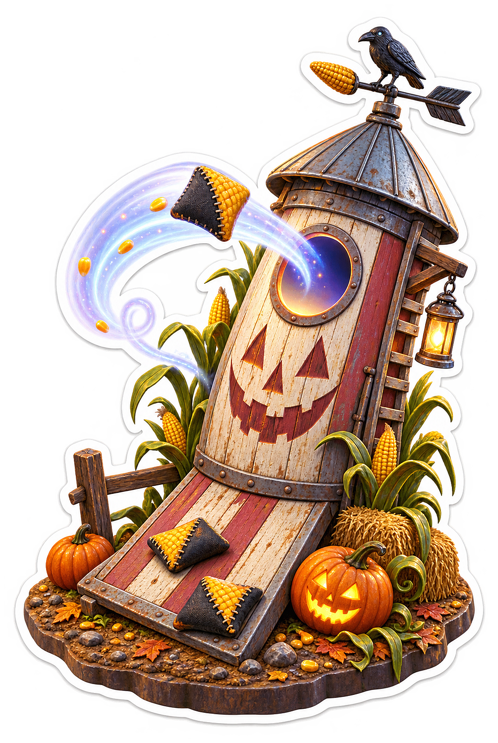Halloween Cornhole Spectral Corn Silo Trick Shot Vinyl Sticker Decal
