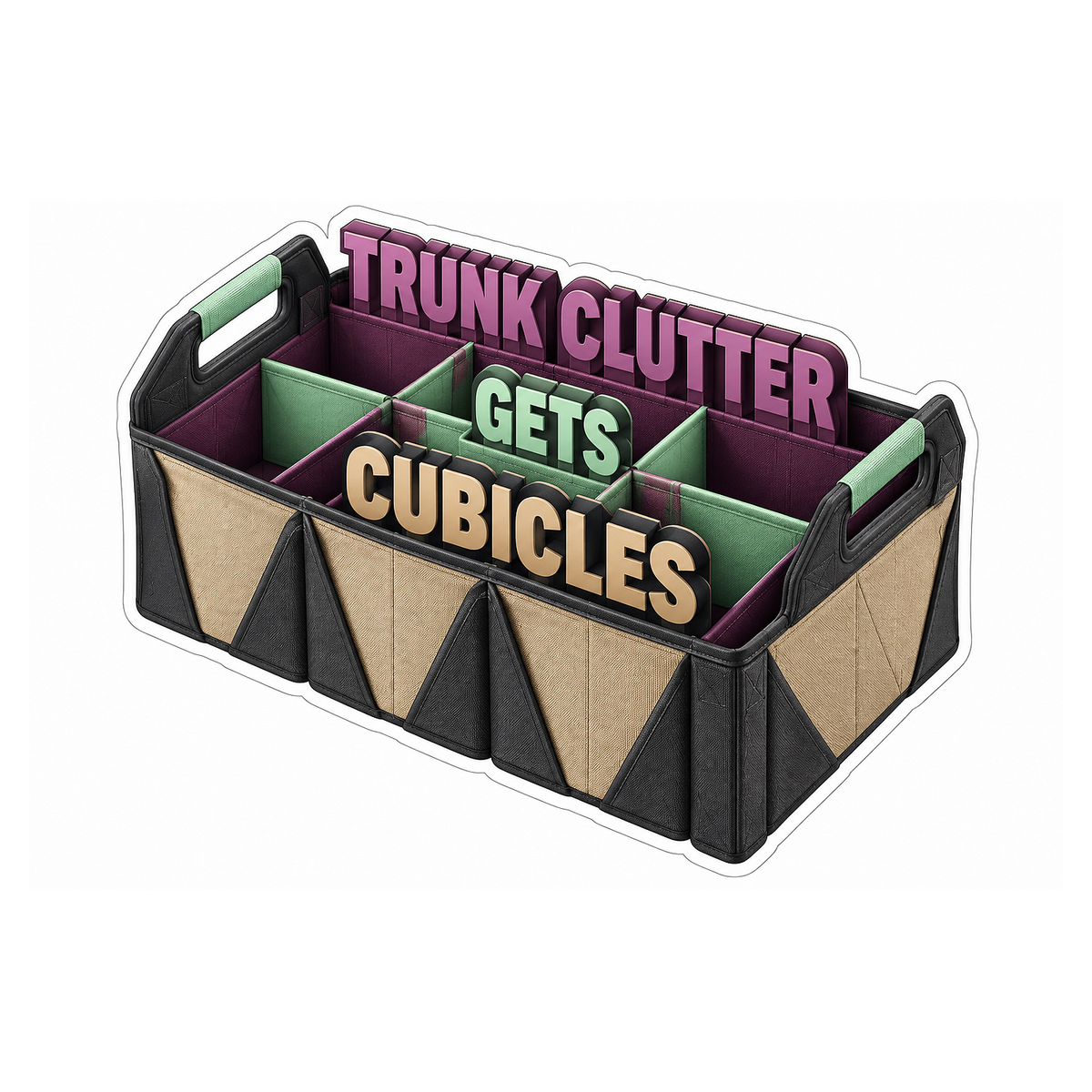Adjustable Trunk Organizer Divider Vinyl Sticker Decal