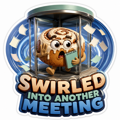 Swirled Meeting Cinnamon Roll Vinyl Sticker Decal