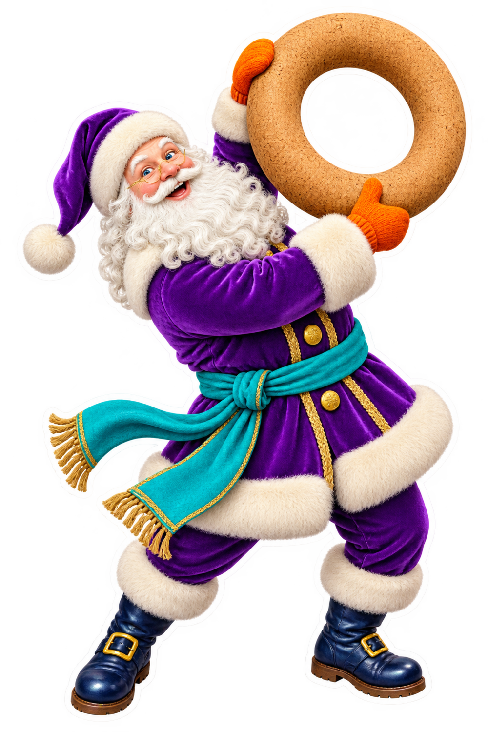 Santa Antique Cobalt Glass Fire Grenade Vinyl Sticker Decal
