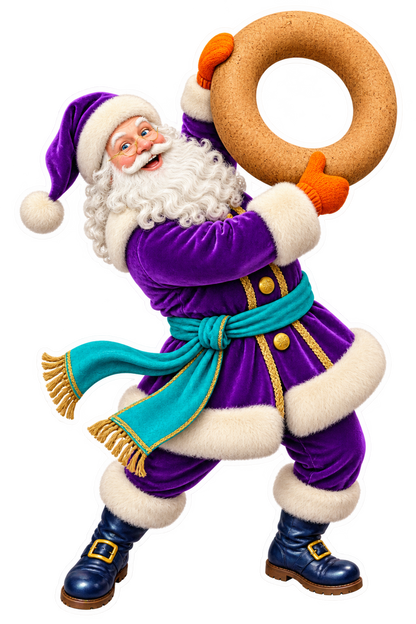 Santa Antique Cobalt Glass Fire Grenade Vinyl Sticker Decal