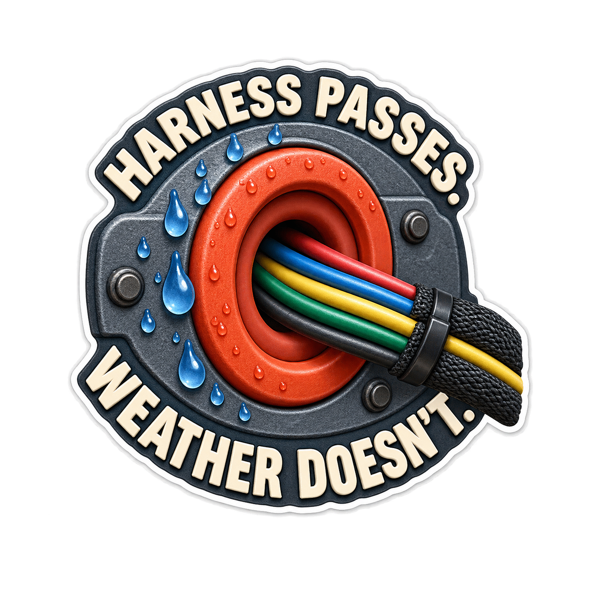 Firewall Grommet Harness Passes Vinyl Sticker Decal
