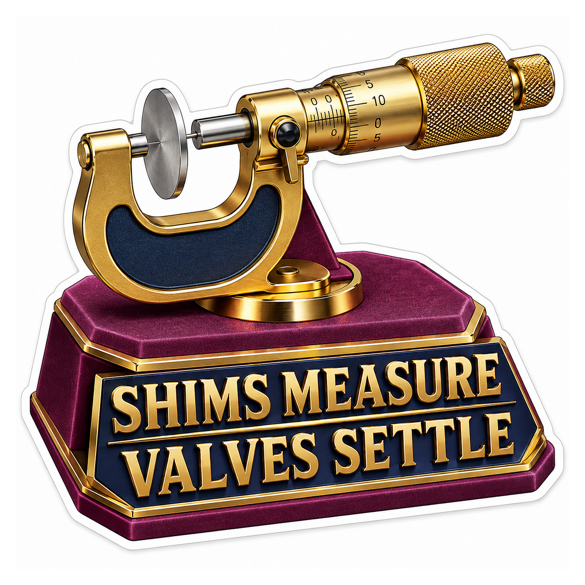 Valve Shim Thickness Micrometer Stand Vinyl Sticker Decal