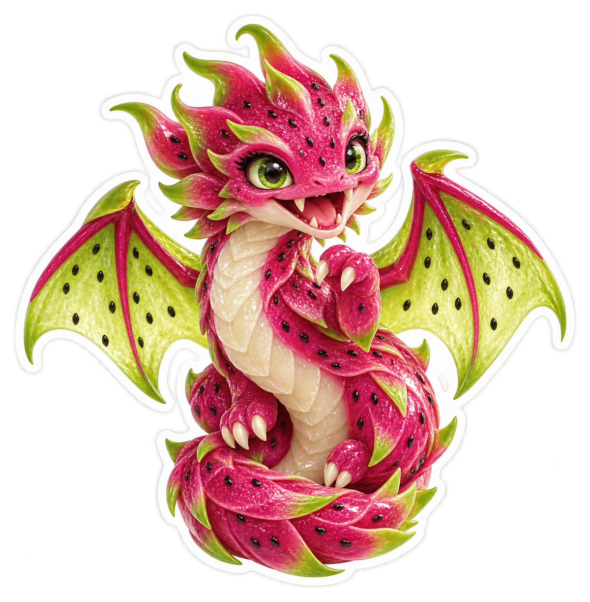 Dragonfruit Jelly Batwing Dragon Vinyl Sticker Decal