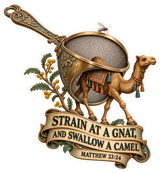Bible Gnat Camel Matthew 23 24 Vinyl Sticker Decal