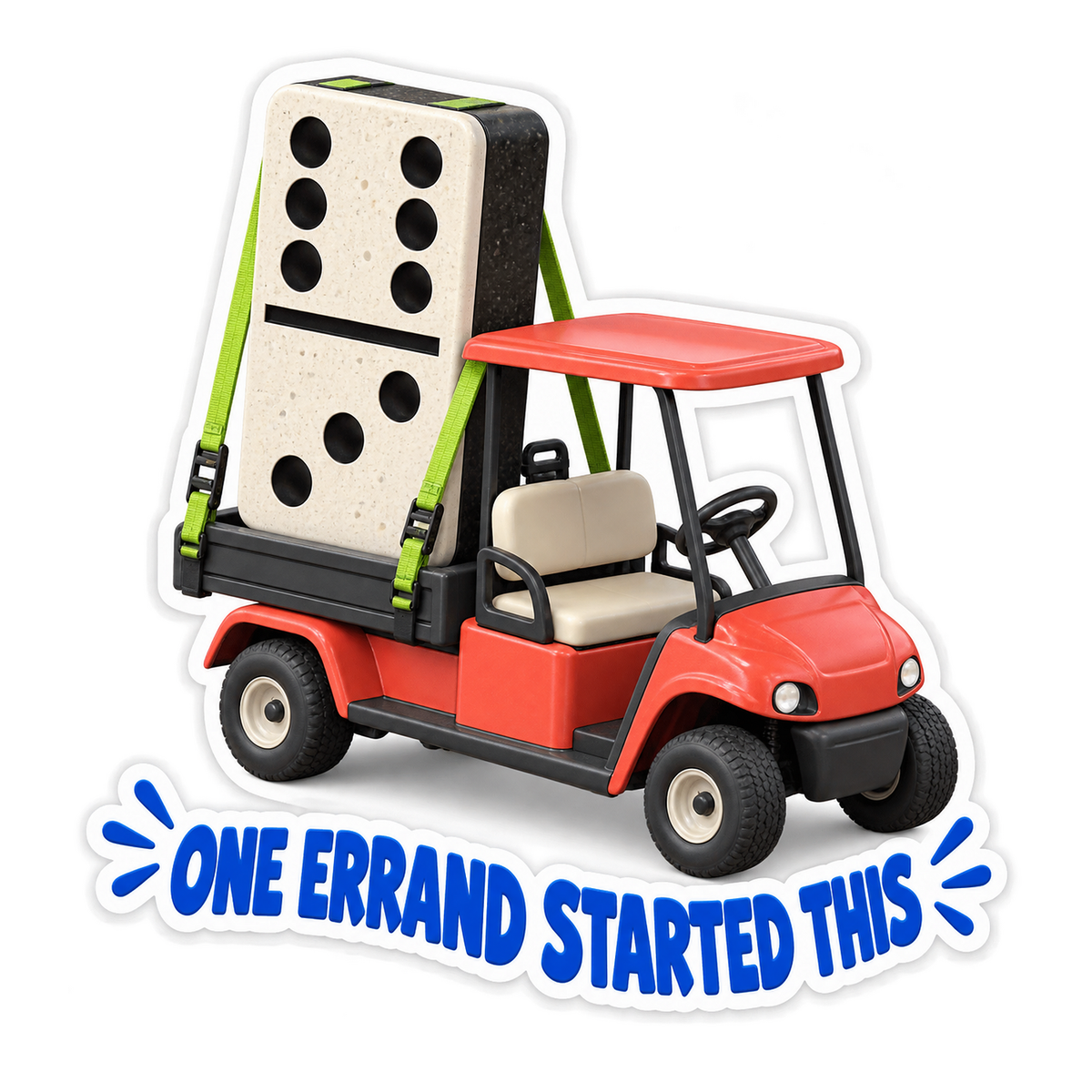 One Errand Started This Utility Cart Vinyl Sticker Decal