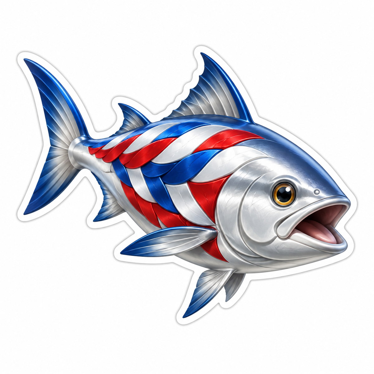 Silver Sport Fish Vinyl Sticker Decal