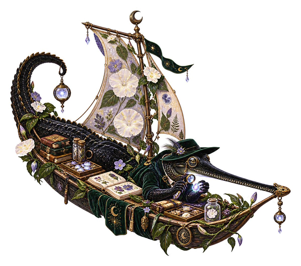 Gharial Celestial Herbarium Skiff Seed Analyst Vinyl Sticker Decal